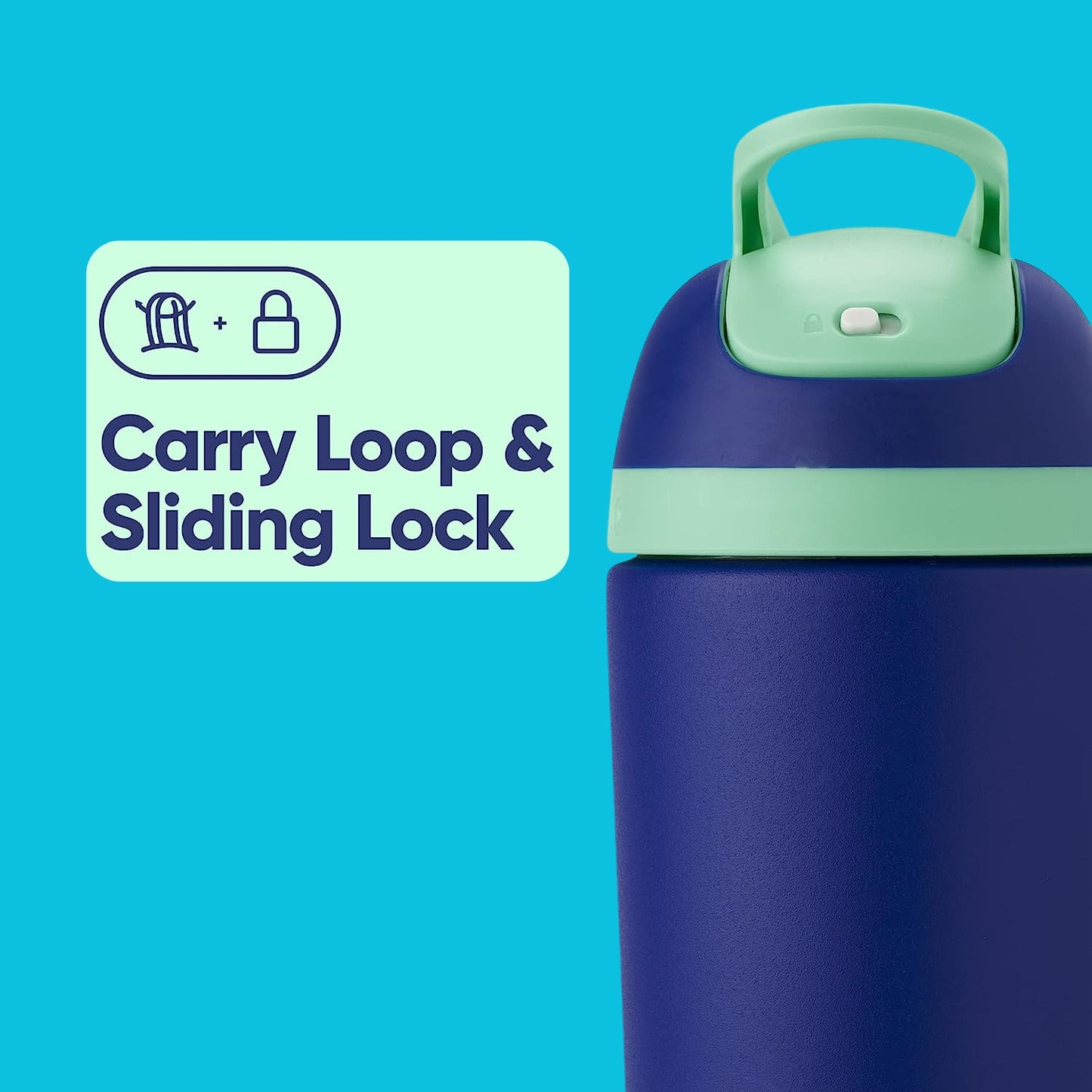 14oz Kids Flips | Personalized Stainless Steel Water Bottle with Straw | Laser Engraved Insulated Water Bottles | Locking Lid Water Bottle.