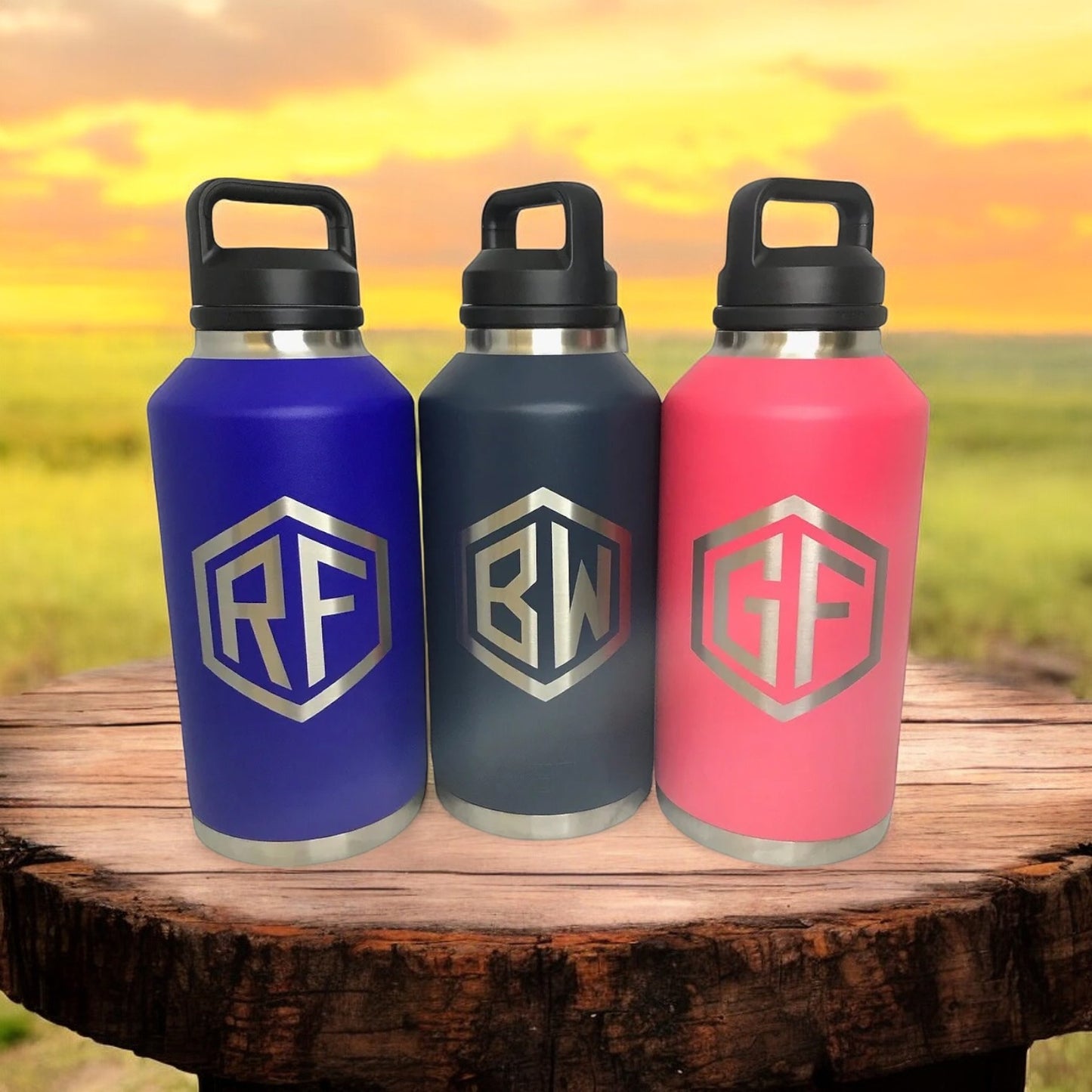 64oz YETI Rambler Water Bottles | Personalized Vacuum Insulated Bottle | Laser Engraved Stainless Steel Bottle with Chug Cap| Mother's Day.