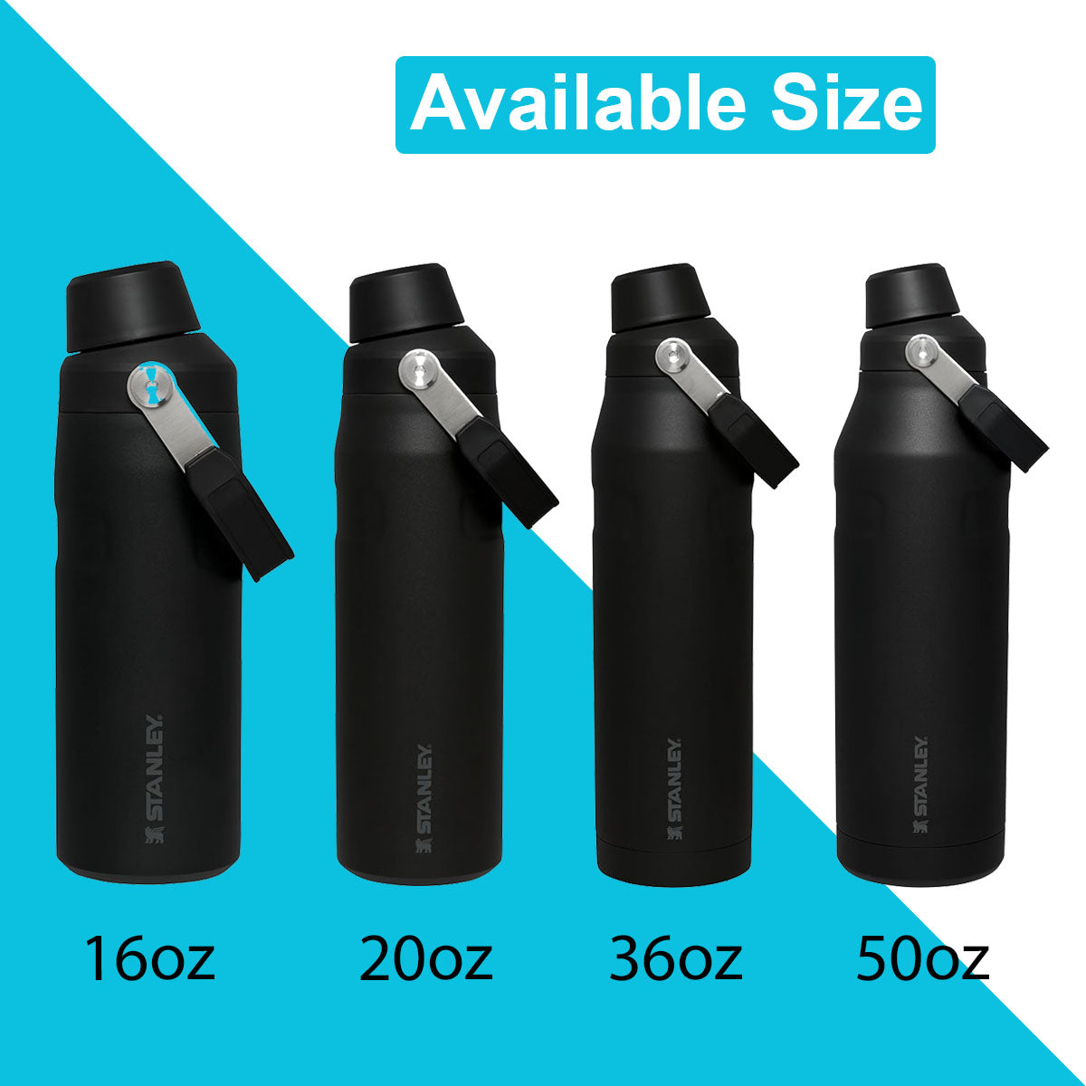 24oz Stanley Ice Flow Fast Flow Bottle | Personalized Stainless Steel Bottle with cap holder | Laser Engraved Bottle with Angled Spout Lid.