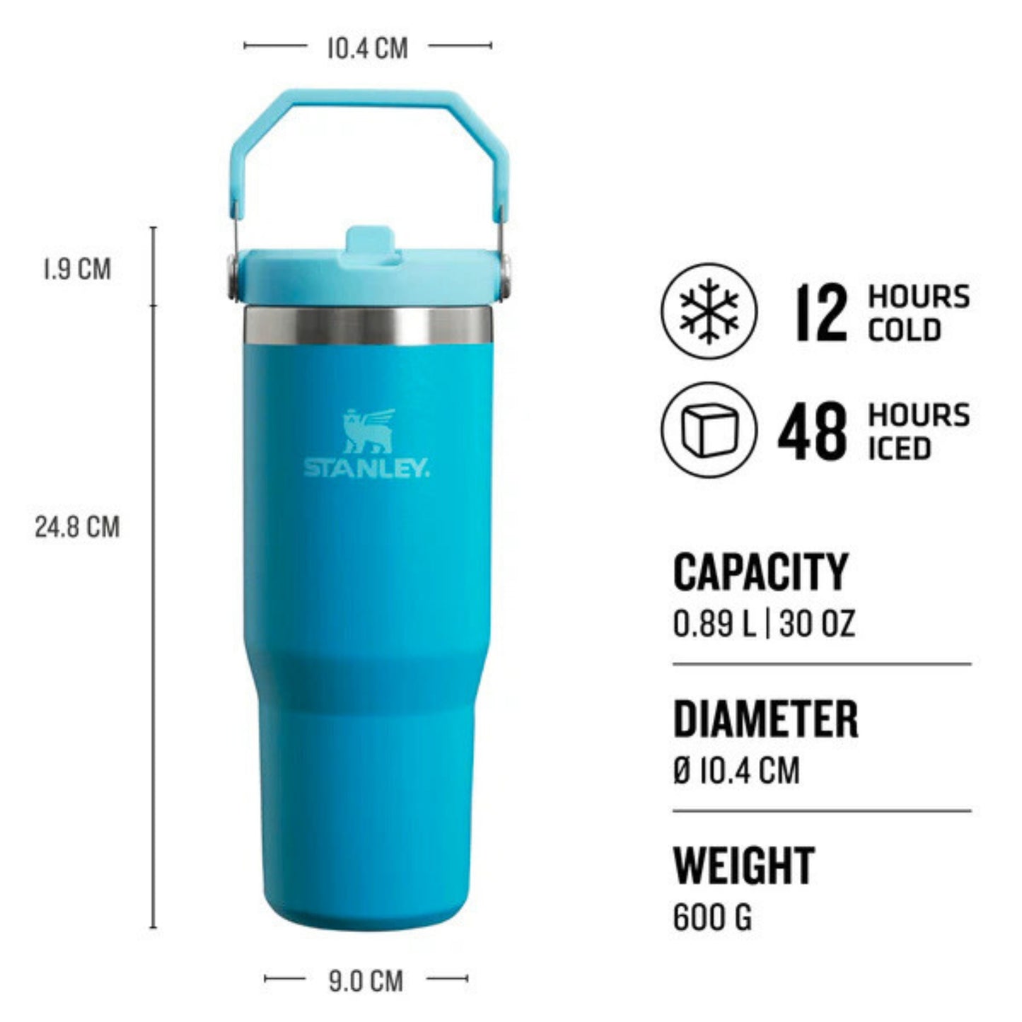 20oz Stanley Ice Flow Stainless Steel Tumbler | Personalized Stainless Steel Flip Straw Bottle | Laser Engraved Tumbler, Mother's Day Gift