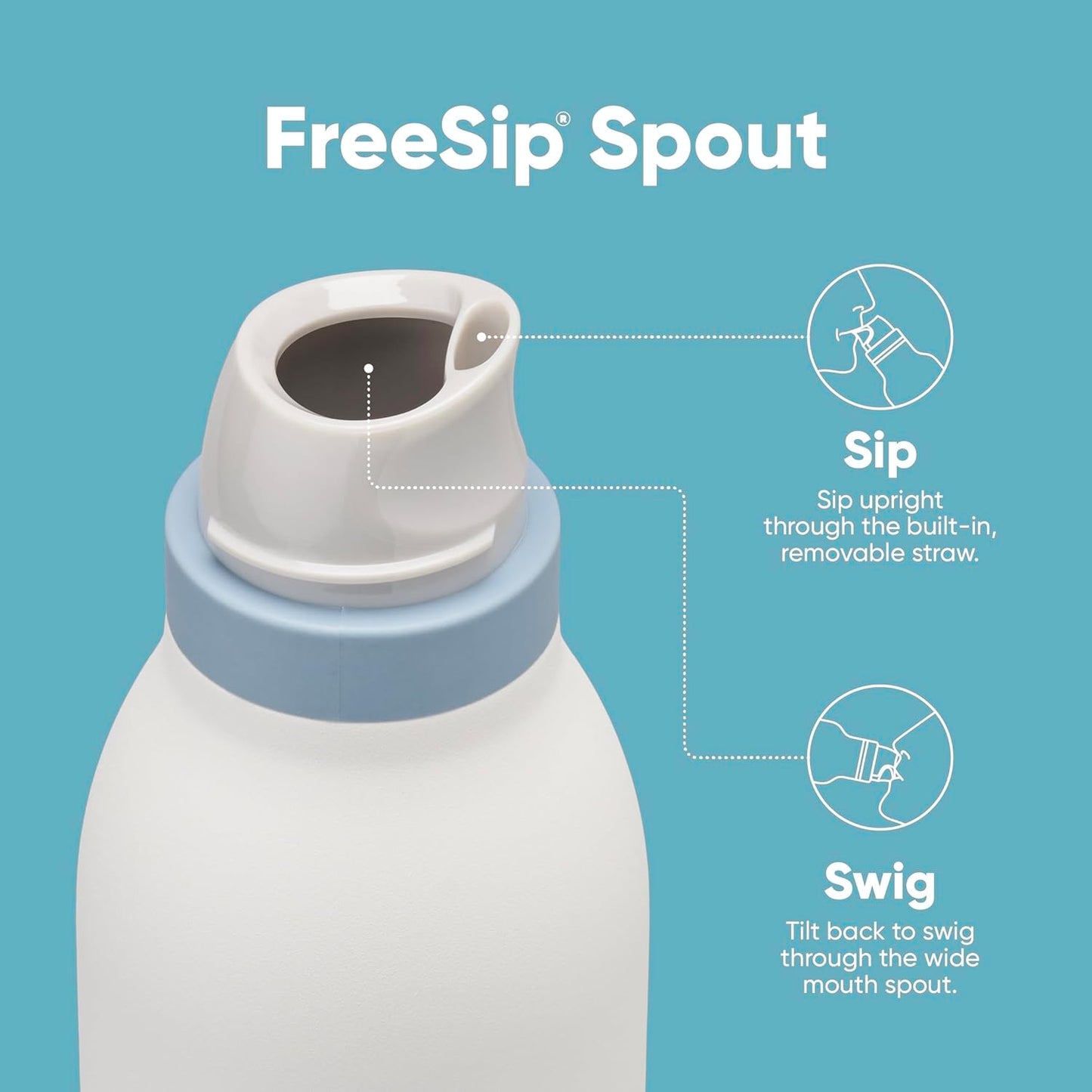 18oz, 24oz Owala FreeSip Twist Water Bottles | Laser Engraved Stainless Steel Water Bottle with Straw | Best For Travel, Sports and Gym.