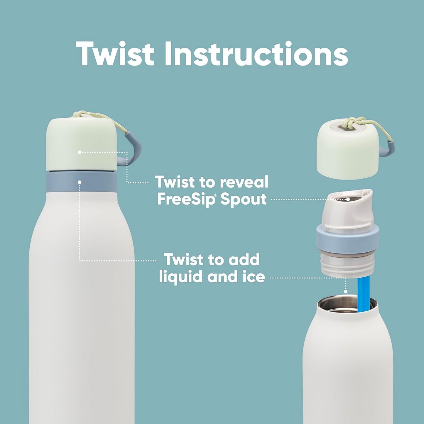 18oz, 24oz Owala FreeSip Twist Water Bottles | Laser Engraved Stainless Steel Water Bottle with Straw | Best For Travel, Sports and Gym.