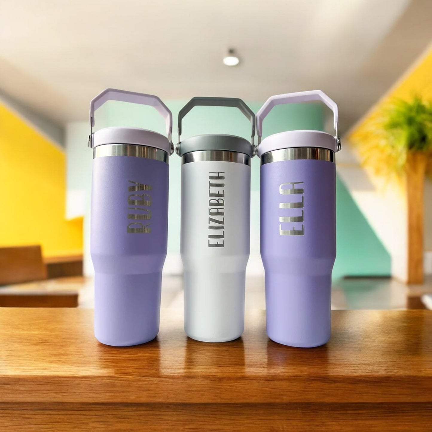 30oz Stanley Ice Flow Flip Straw Bottle | Personalized Stainless Steel Tumbler | Laser Engraved Travel Cup | Gift for Friend, best for Gym