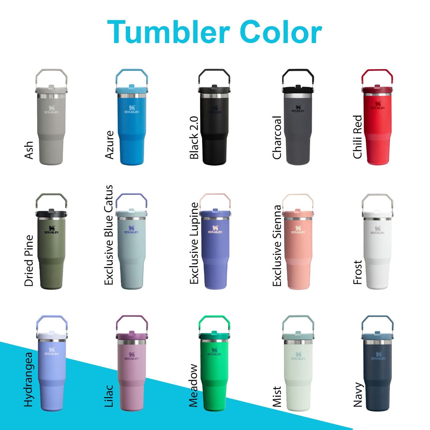 30oz Stanley Ice Flow Flip Straw Bottle | Personalized Stainless Steel Tumbler | Laser Engraved Travel Cup | Gift for Friend, best for Gym