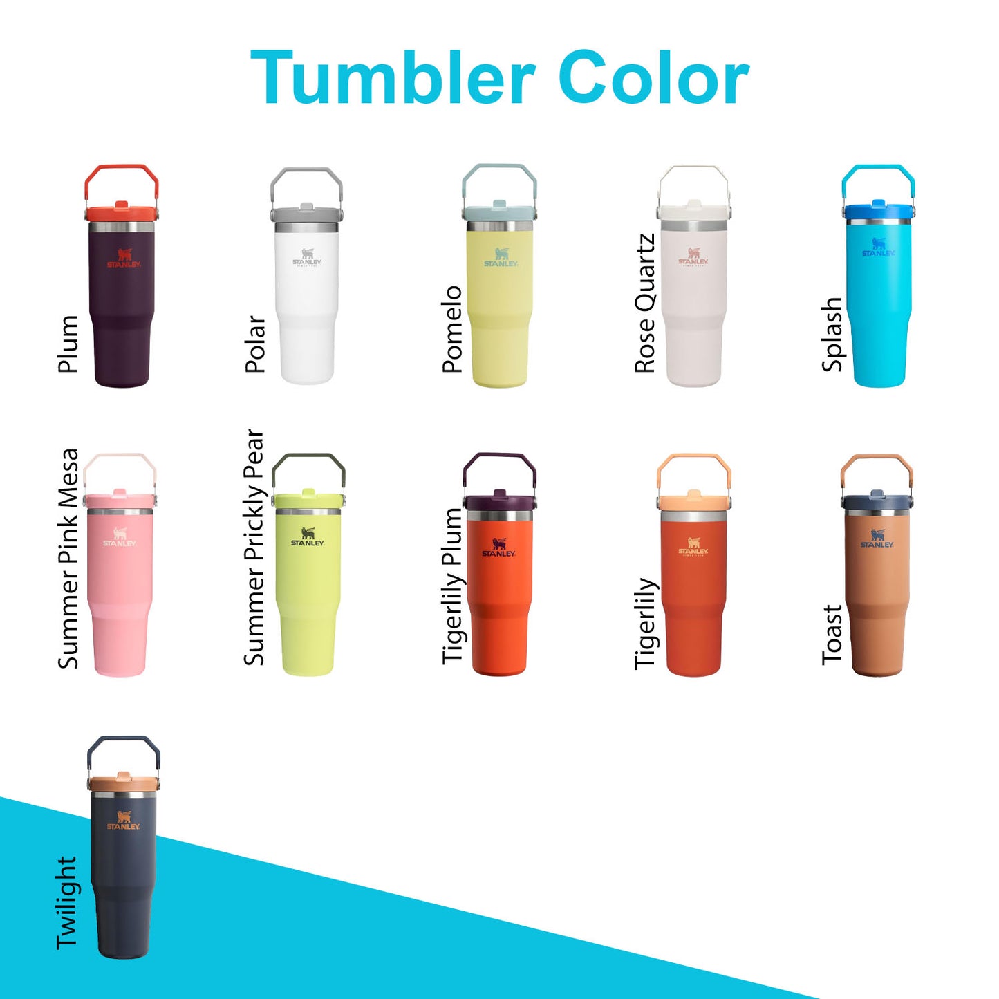 30oz Stanley Ice Flow Flip Straw Bottle | Personalized Stainless Steel Tumbler | Laser Engraved Travel Cup | Gift for Friend, best for Gym