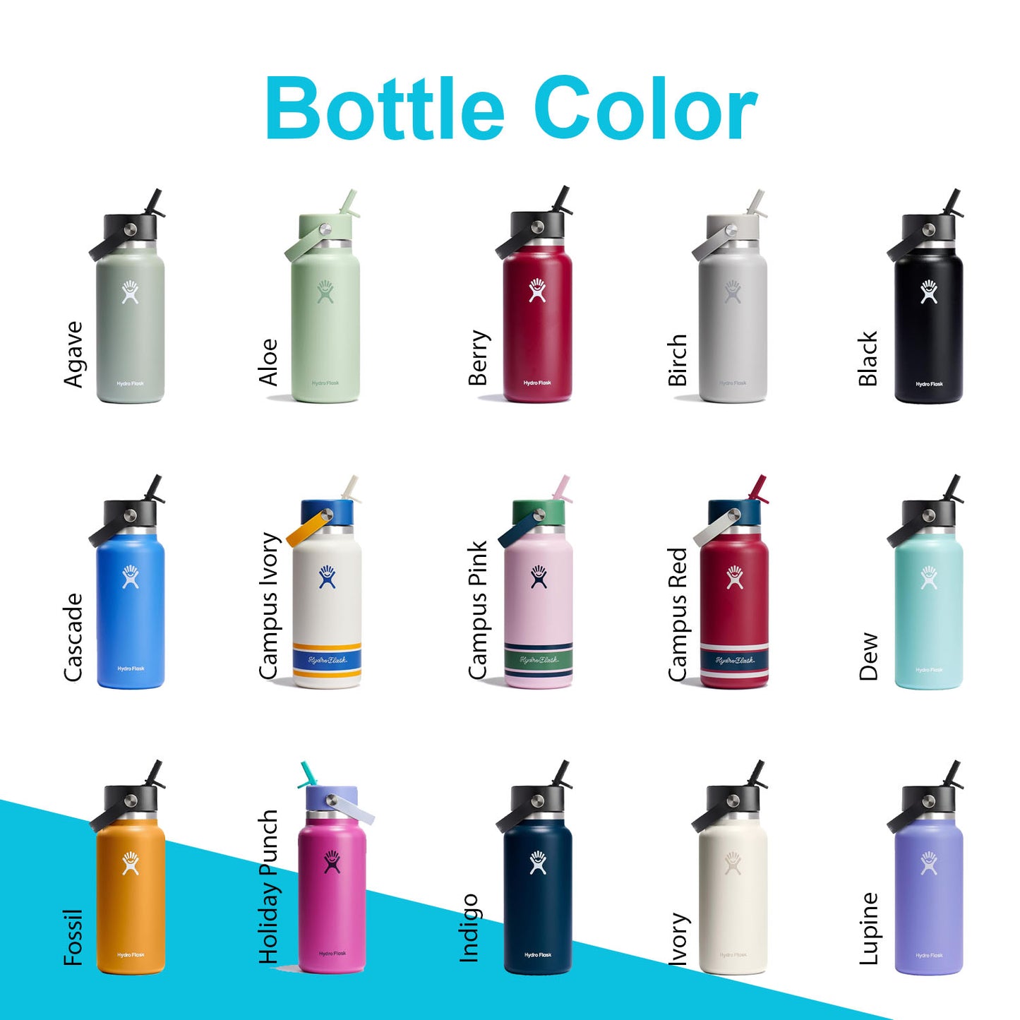 32oz Hydro Flask Flex Straw Lid Bottle | Personalized Custom Water Bottle with Straw | Laser Engraved Bottle. Best For Travel, Sports and Gym