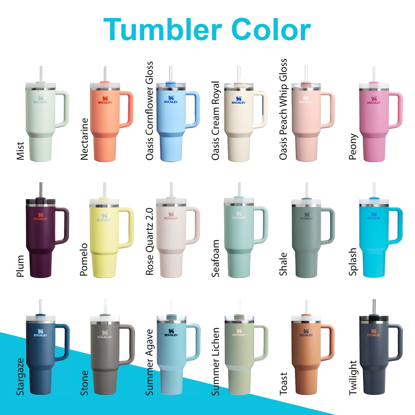 30oz Stanley Quencher Tumbler | Laser Engraved Stainless Steel Tumbler | Personalized Travel Cup with lid and Straw | Coffee Cup, Hydration.