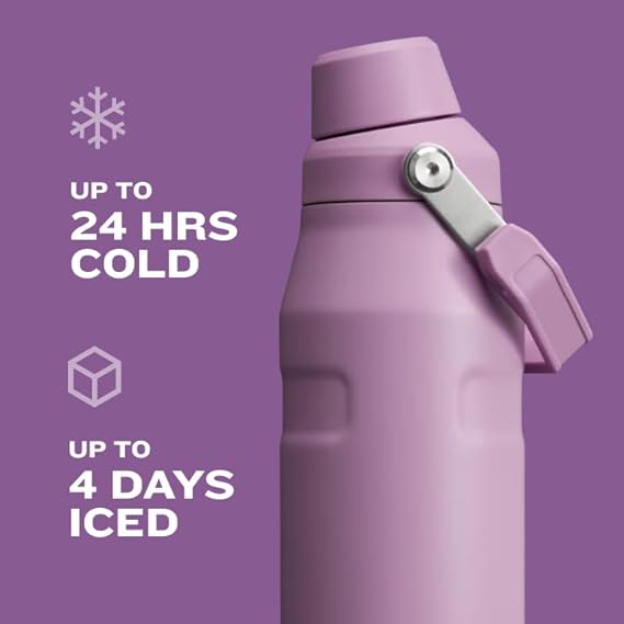 24oz Stanley Ice Flow Fast Flow Bottle | Personalized Stainless Steel Bottle with cap holder | Laser Engraved Bottle with Angled Spout Lid.