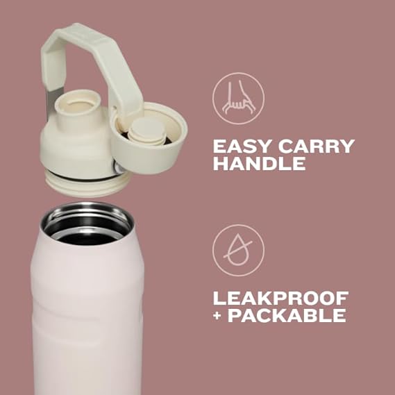 24oz Stanley Ice Flow Fast Flow Bottle | Personalized Stainless Steel Bottle with cap holder | Laser Engraved Bottle with Angled Spout Lid.