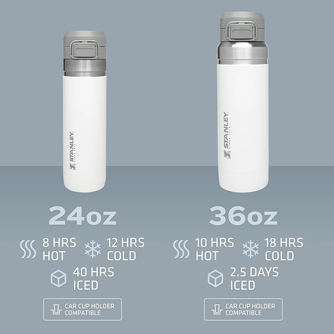 24oz Stanley Go Quick Flip Go Water Bottle | Personalized Double Walled 304 bOTTLE | Laser Engraved Bottle with Push Button Lid, BPA-Free