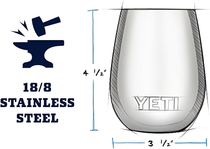10oz YETI Rambler Wine Tumbler | Personalized Stainless Steel with MagSlider Lid | Laser Engraved Vacuum Insulated Tumbler, Casual Style.