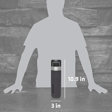 24oz Stanley Go Quick Flip Go Water Bottle | Personalized Double Walled 304 bOTTLE | Laser Engraved Bottle with Push Button Lid, BPA-Free