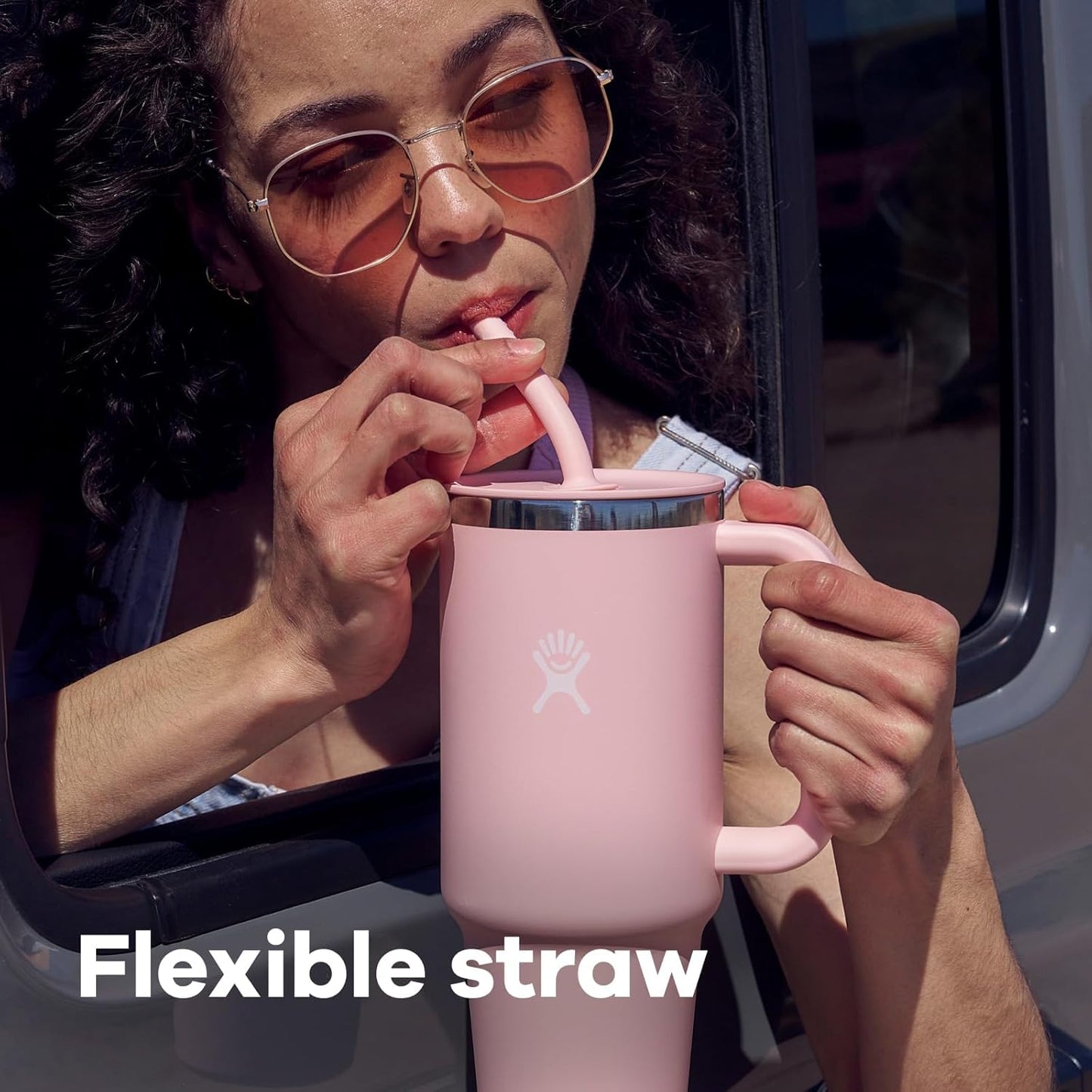 24oz Hydro Flask Travel Tumbler | Personalized Stainless Steel Tumbler with Flexible Straw and Lid | Laser Engraved Hydro Flask Tumbler