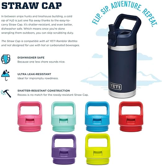 12oz YETI Rambler 2.0 Water Bottles | Personalized Stainless Steel with Color-Matching Straw Cap | Laser Engraved Bottle, Birthday Gift