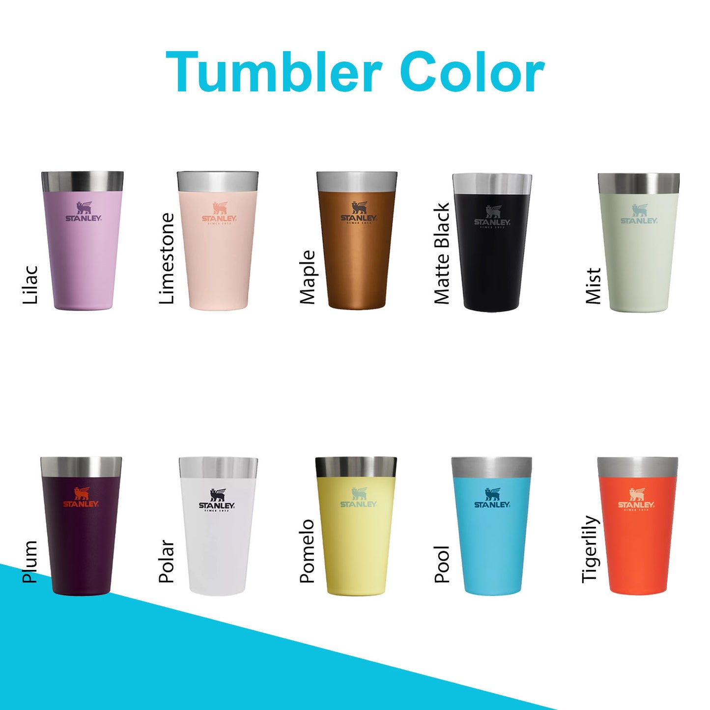 16oz Stanley Adventure Stacking Beer Pint Glass | Personalized Stackable Drinking Cup | Laser Engraved Insulated Stainless Steel Cup.