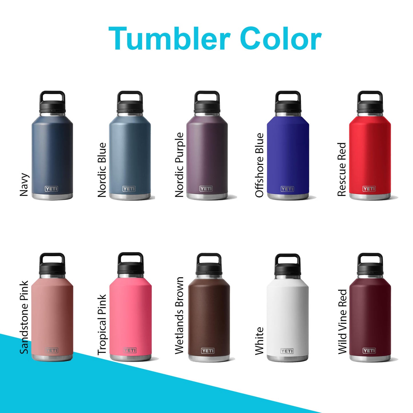 64oz YETI Rambler Water Bottles | Personalized Vacuum Insulated Bottle | Laser Engraved Stainless Steel Bottle with Chug Cap| Mother's Day.