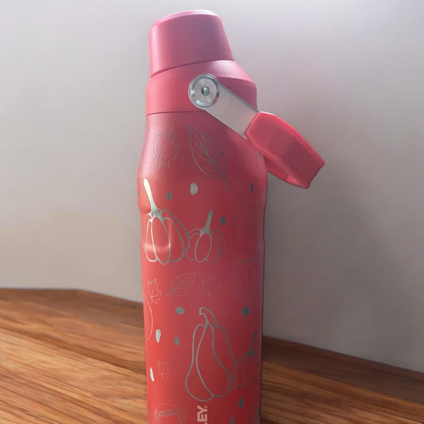 24oz Stanley Ice Flow Fast Flow Bottle | Personalized Stainless Steel Bottle with cap holder | Laser Engraved Bottle with Angled Spout Lid.