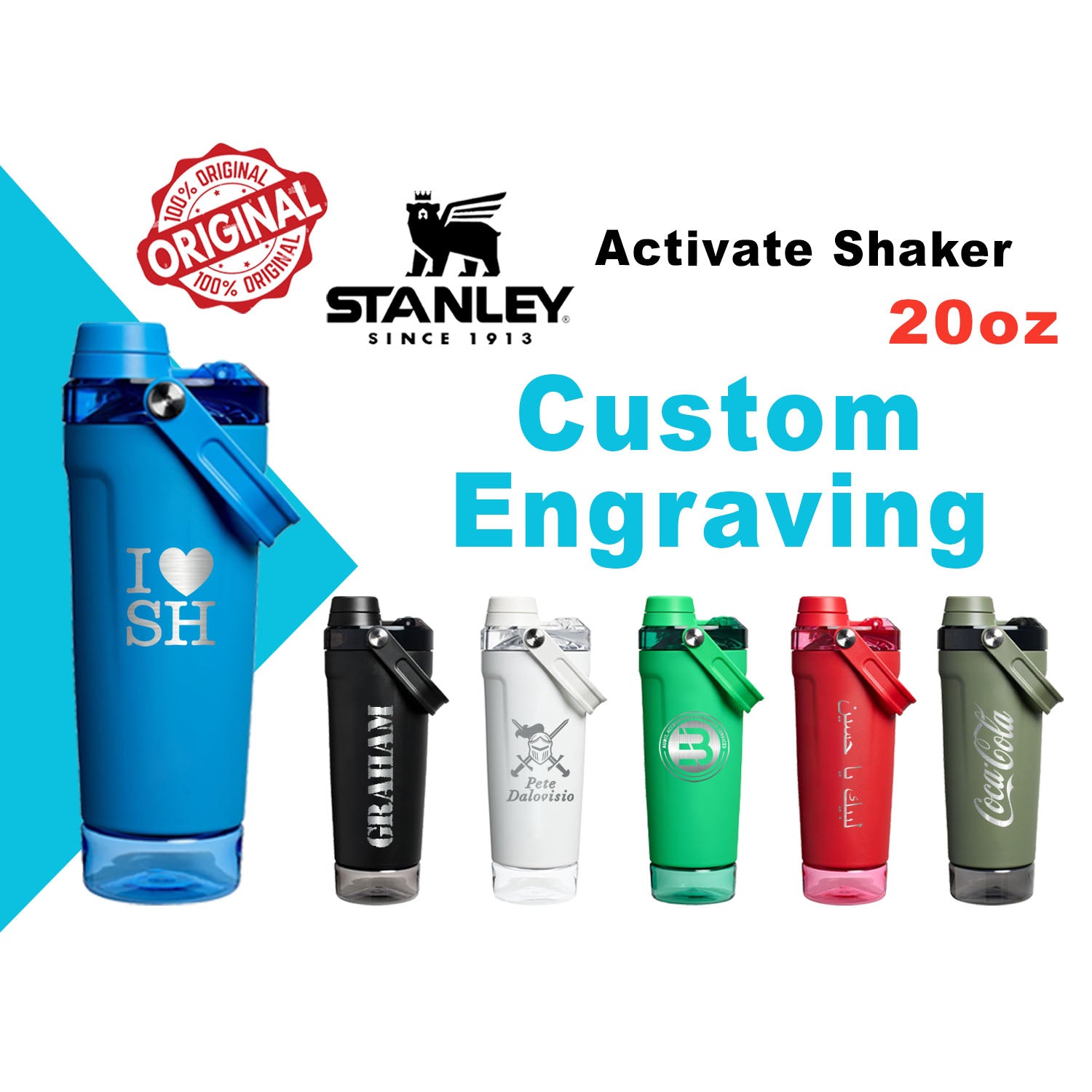 20oz Stanley Activate Shaker, Laser Engraved Stainless Steel Shaker wi –  Zengraved Store