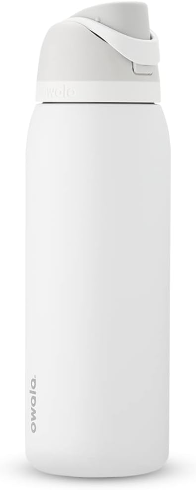 Owala Shy Marshmallow Color Freesip Water Bottles, Laser Engraved Owala, Custom Logo Bottle, Gift for Him, Adult Bottle, Zengraved Store