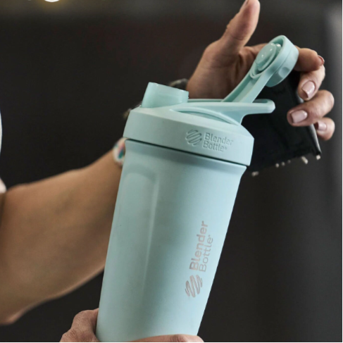 24oz Thermal Blender Twist Shaker Cup | Personalized Slim Easy to Hold Shaker | Laser Engraved Protein Shakes with Lockable Lid, Keep Cold.