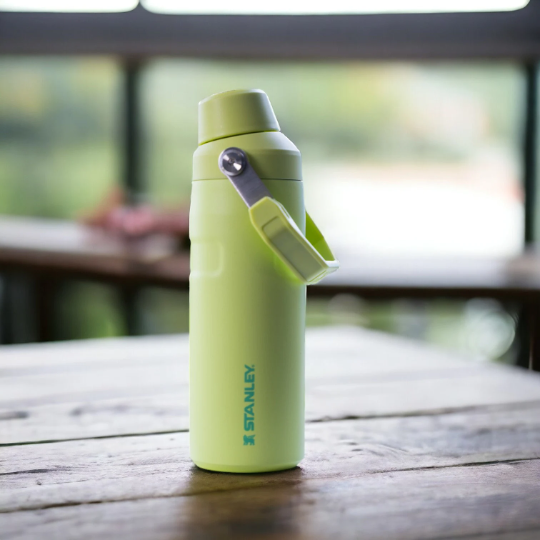16oz Stanley Ice Flow Fast Flow Bottle | Personalized Stainless Steel Bottle | Laser Engraved Bottle with Integrated cap holder and Lid.