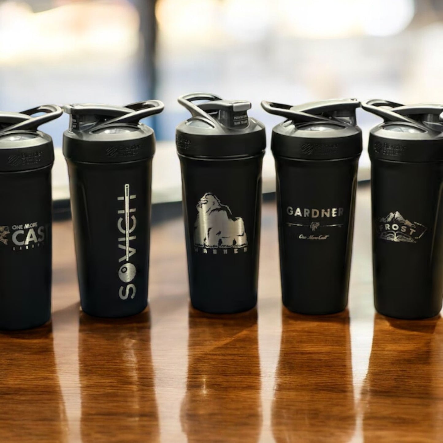 24oz Thermal Blender Bottle | Personalized Vacuum Insulated Strada Flip Blender | Laser Engraved Stainless Steel Double Walled Shaker.