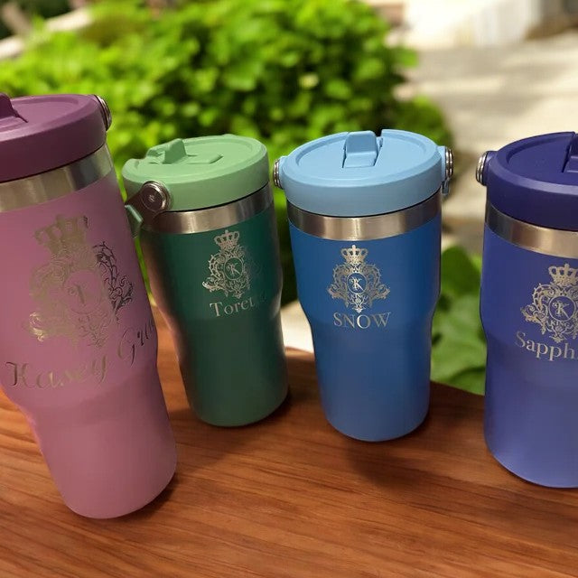 20oz Stanley Ice Flow Stainless Steel Tumbler | Personalized Stainless Steel Flip Straw Bottle | Laser Engraved Tumbler, Mother's Day Gift
