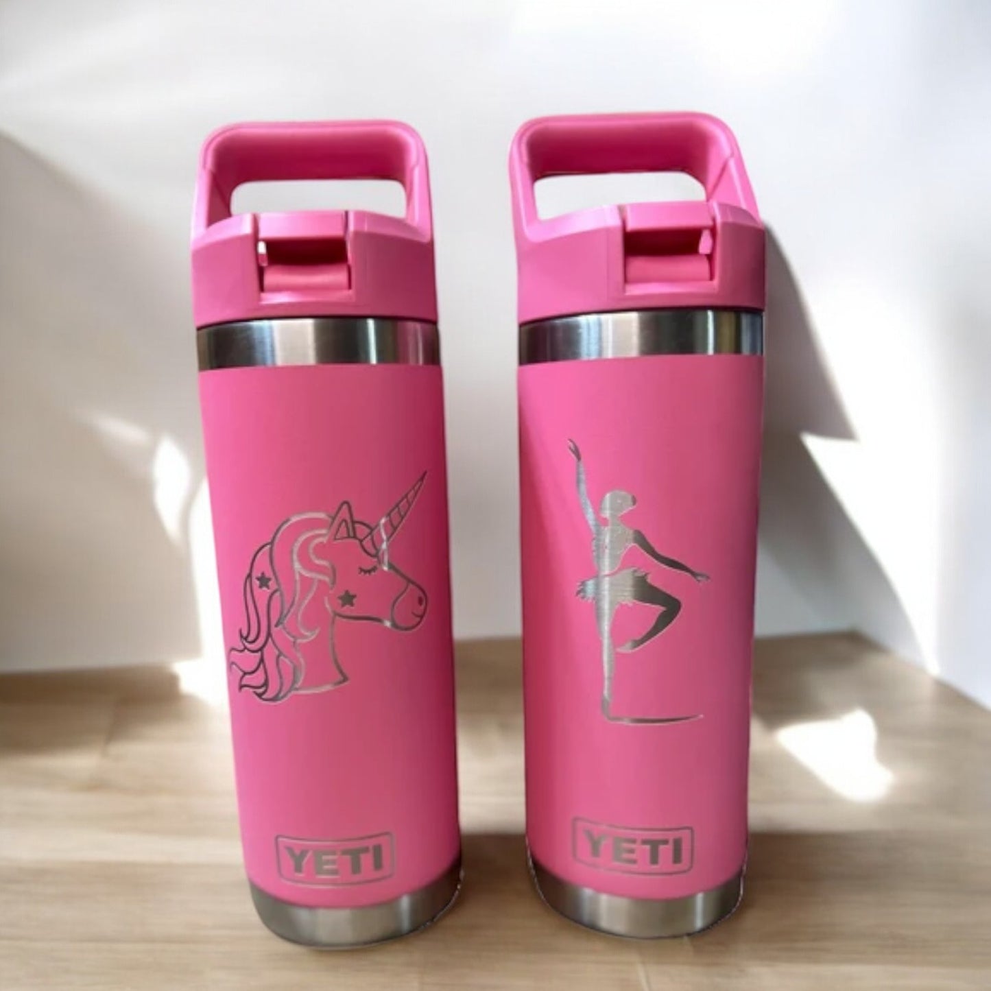 18oz YETI Rambler 2.0 Water Bottles | Personalized Stainless Steel with Color-Matching Straw Cap | Laser Engraved Bottle, BPA-Free|Best Gift