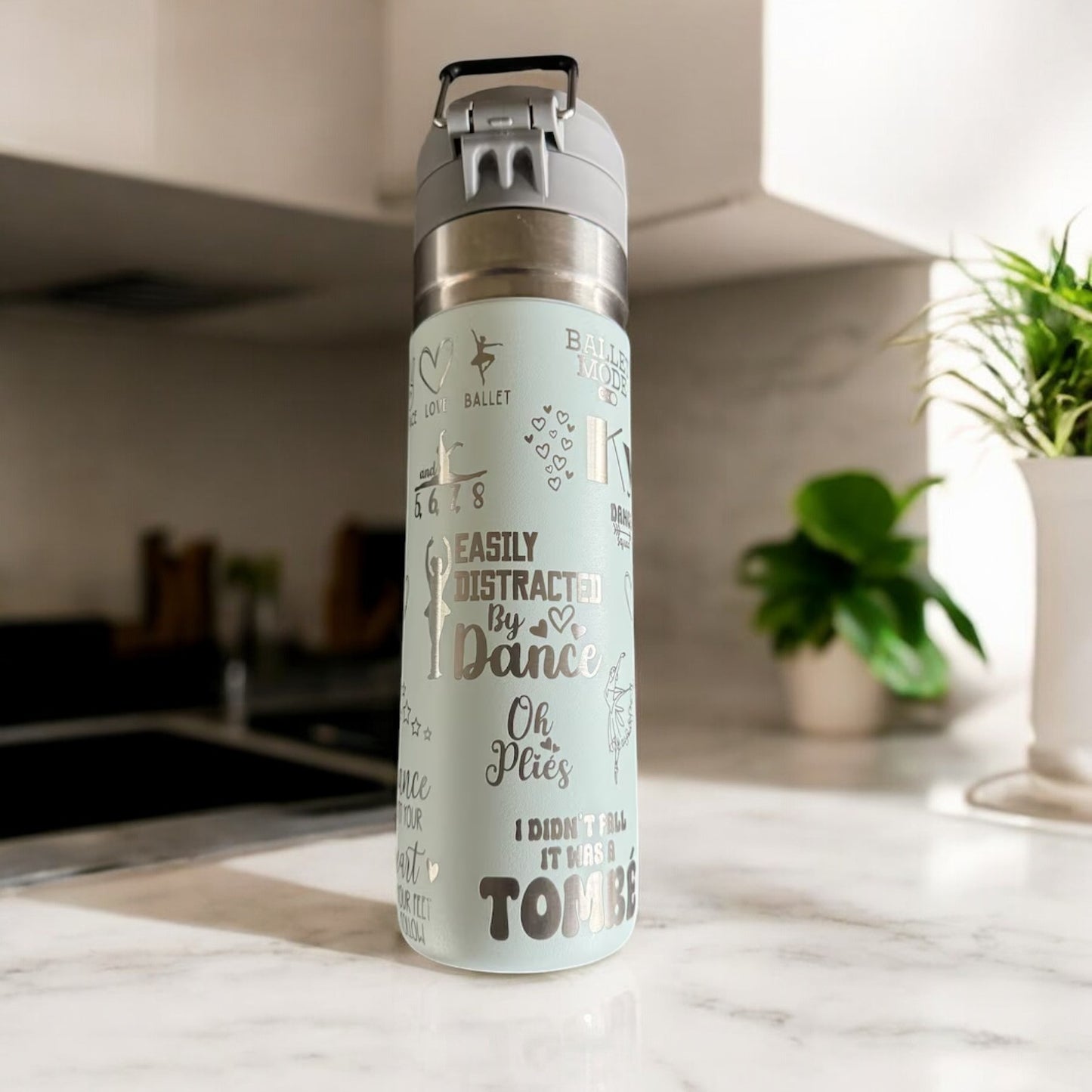 36oz Stanley Quick Flip GO Water Bottle | Personalized Insulated Stainless Steel Bottle | Laser Engraved Bottle with Push Button Lid.