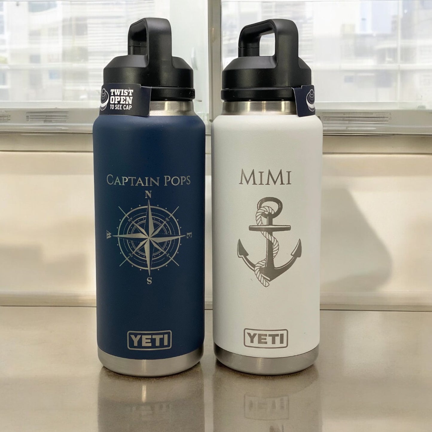 46oz YETI Rambler Water Bottles | Personalized Vacuum Insulated Bottle | Laser Engraved Stainless Steel Bottle with Chug Cap| Valentine Day.