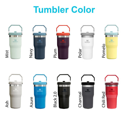 20oz Stanley Ice Flow Stainless Steel Tumbler | Personalized Stainless Steel Flip Straw Bottle | Laser Engraved Tumbler, Mother's Day Gift