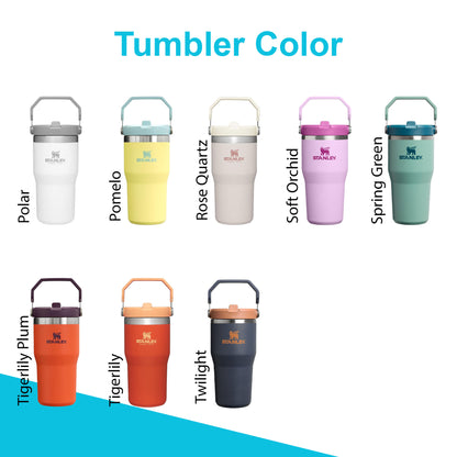 20oz Stanley Ice Flow Stainless Steel Tumbler | Personalized Stainless Steel Flip Straw Bottle | Laser Engraved Tumbler, Mother's Day Gift