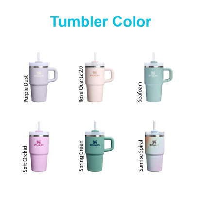 20oz Stanley Quencher Tumbler | Laser Engraved Cup with lid and Straw | Personalized Stainless Steel Tumbler | Double Wall Insulated Cup.