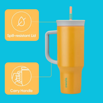 24oz, 40oz Owala Stainless Steel Tumbler with Handle | Personalized Stainless Steel Tumbler with Straw | Laser Engraved Tumbler for Travel 7 zengravedstore