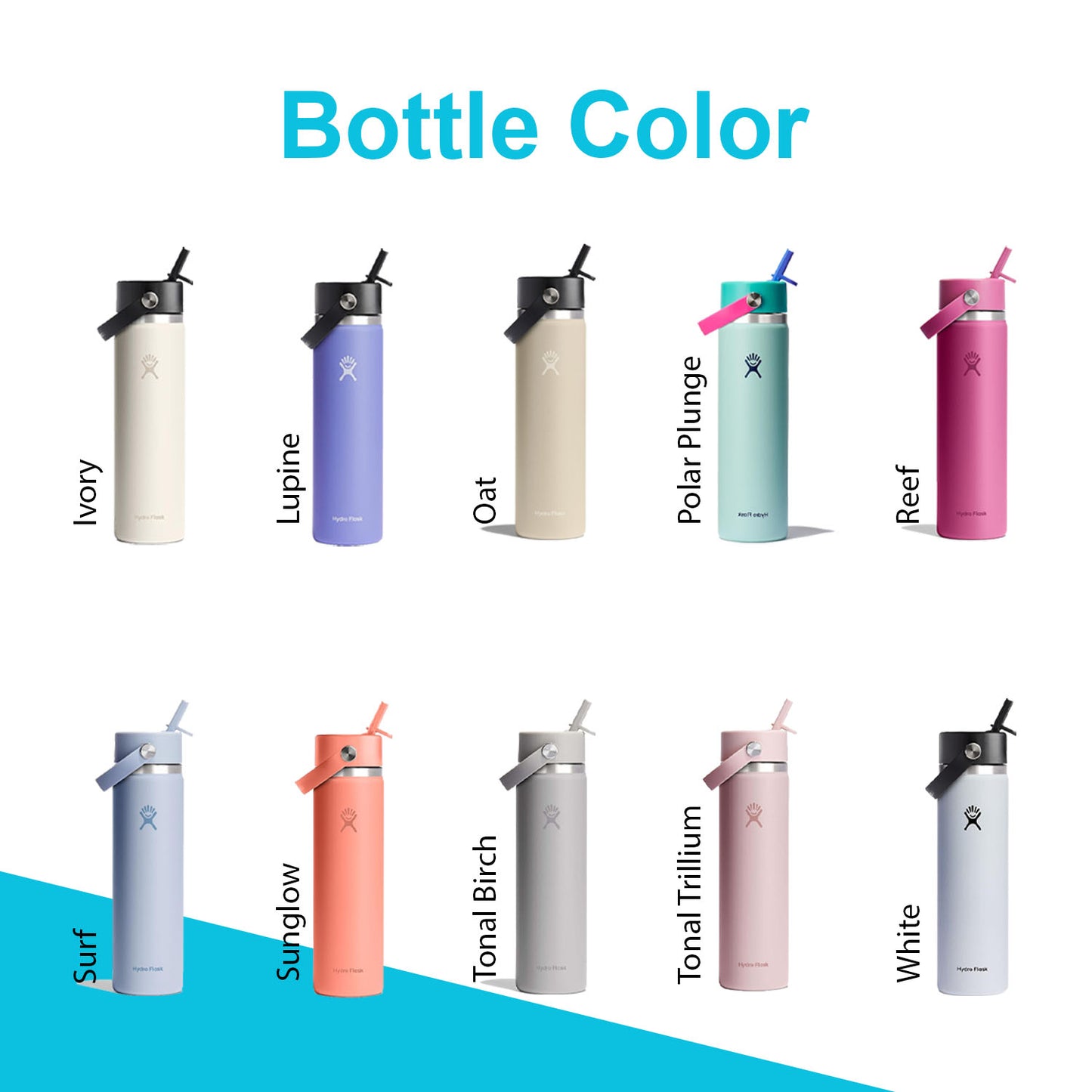 24oz Hydro Flask Flex Straw Lid Bottle | Laser Engraved Stainless Steel Water Bottle with Straw | Best For Travel, Sports and Gym