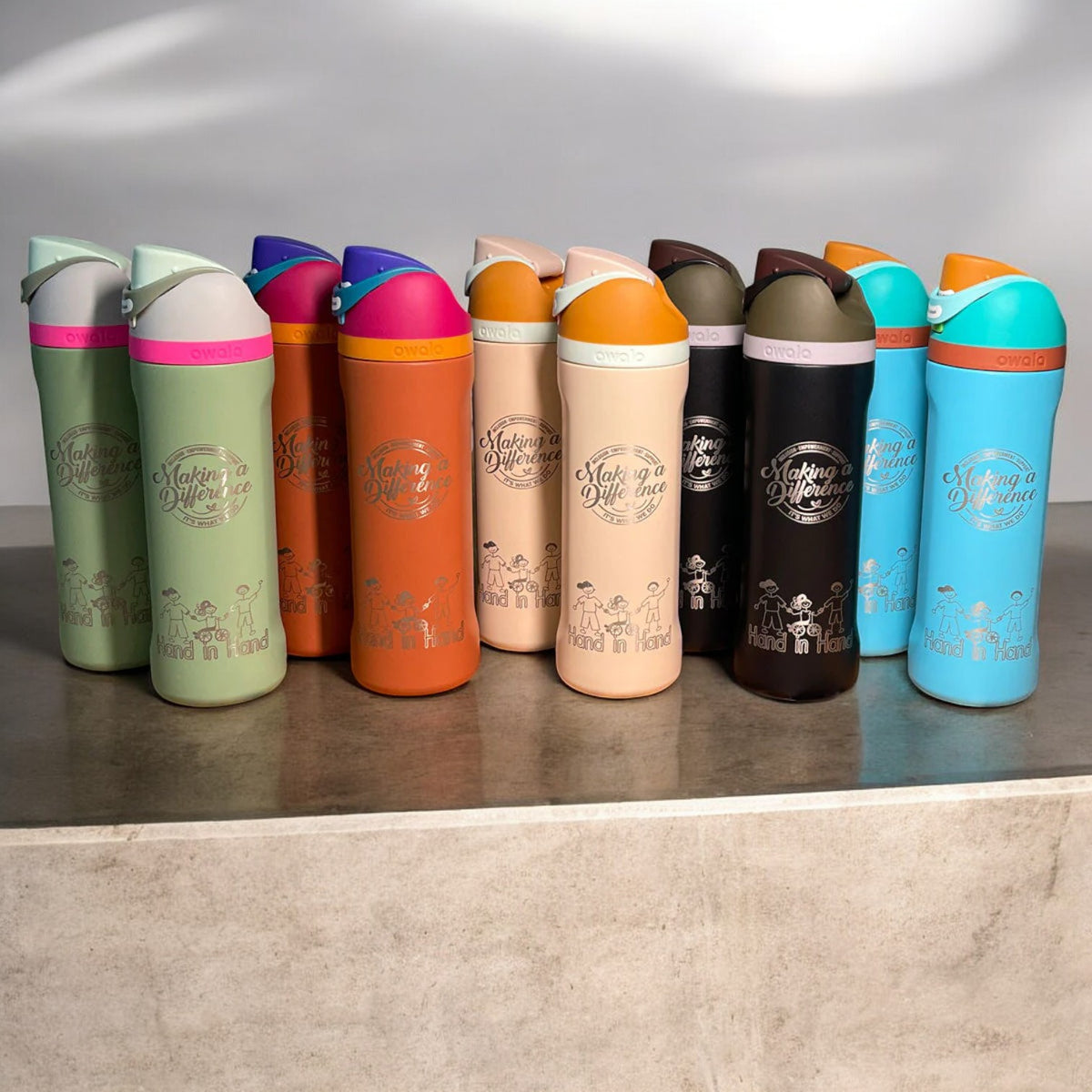 24oz Owala FreeSip Insulated Water Bottles | Laser Engraved Stainless Steel Water Bottle with Straw | Best For Travel, Sports and Gym 11 zengravedstore