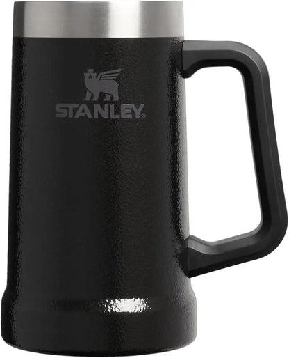 24oz Stanley Big Grip Beer Stein Mug | Personalized Heavy Duty Tumbler with Handle | Laser Engraved Insulated Stainless Steel Party Mug 1 zengravedstore
