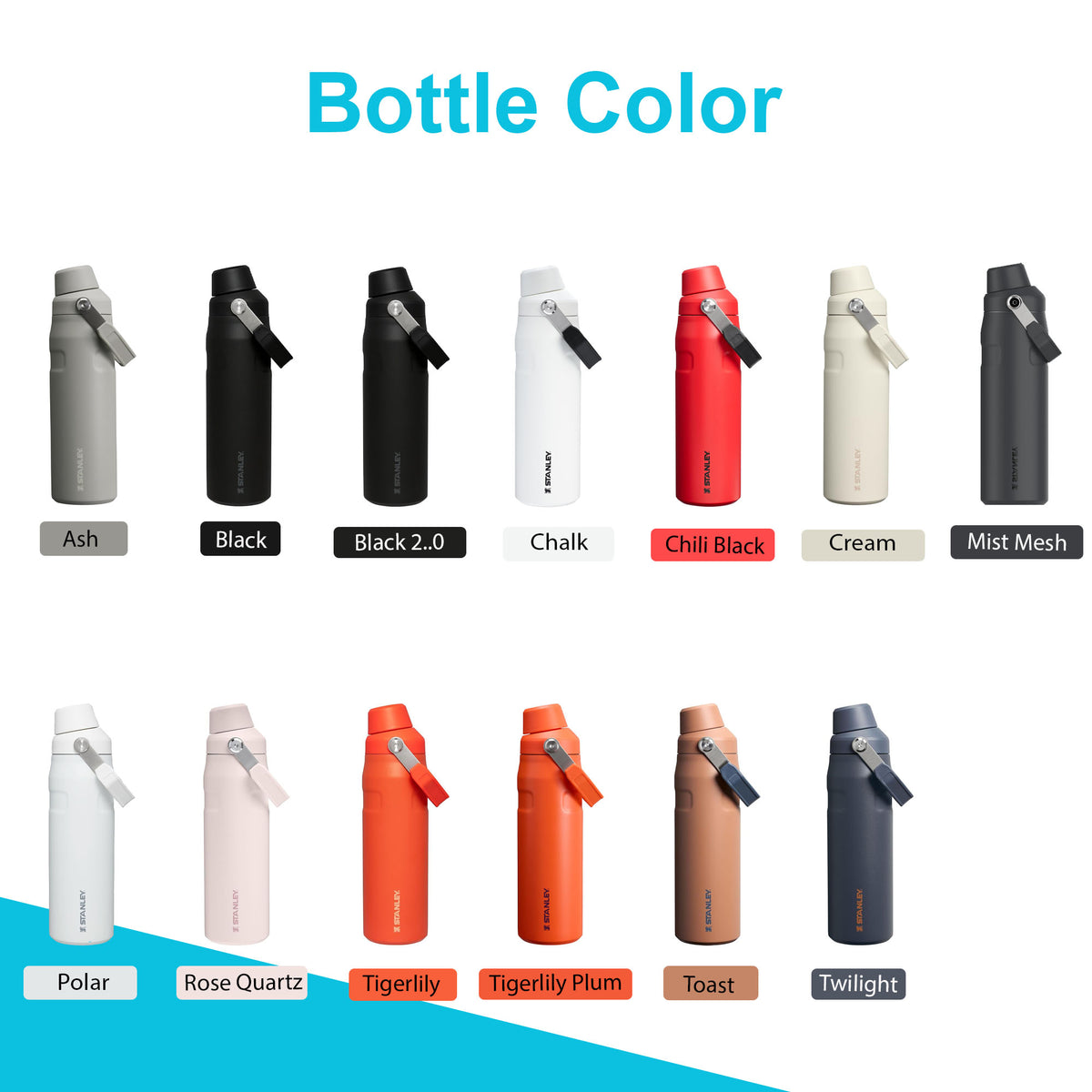 24oz Stanley Ice Flow Fast Flow Bottle | Personalized Stainless Steel Bottle with cap holder | Laser Engraved Bottle with Angled Spout Lid 1 zengravedstore