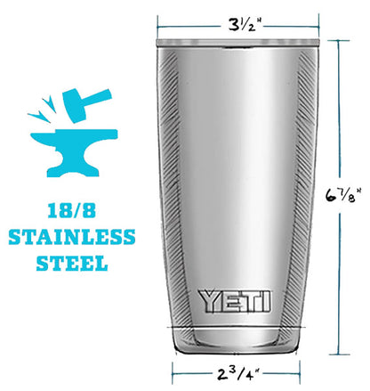 10oz, 20oz YETI Rambler Tumbler | Personalized Stainless Steel with Vacuum Insulated Tumbler | Laser Engraved Custom Cup for Coffee & Juice.