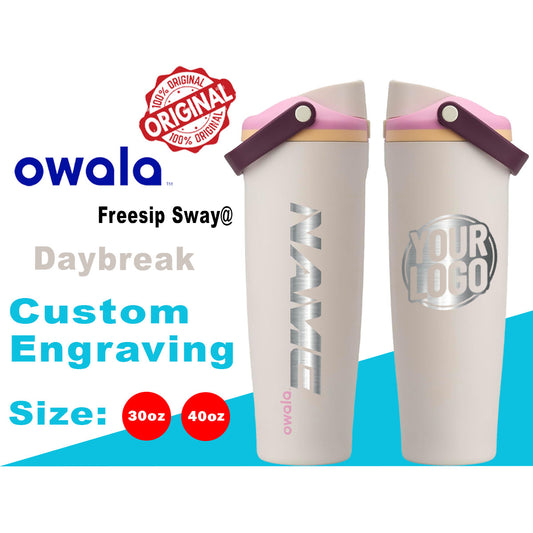 30oz, 40oz Owala Daybreak Color Freesip Sway Water Bottle. Laser Engraved Owala Bottle with Handle, Customized Bottle with Name & Logo zengravedstore