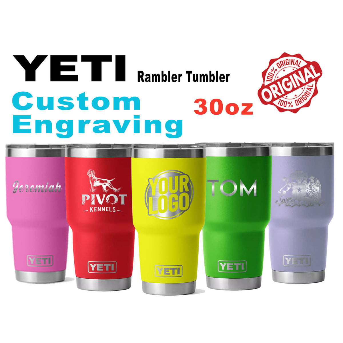 30oz YETI Rambler Tumbler | Personalized Vacuum Insulated with MagSlider Lid | Laser Engraved Stainless Steel Tumbler, Thanksgiving Gift zengravedstore