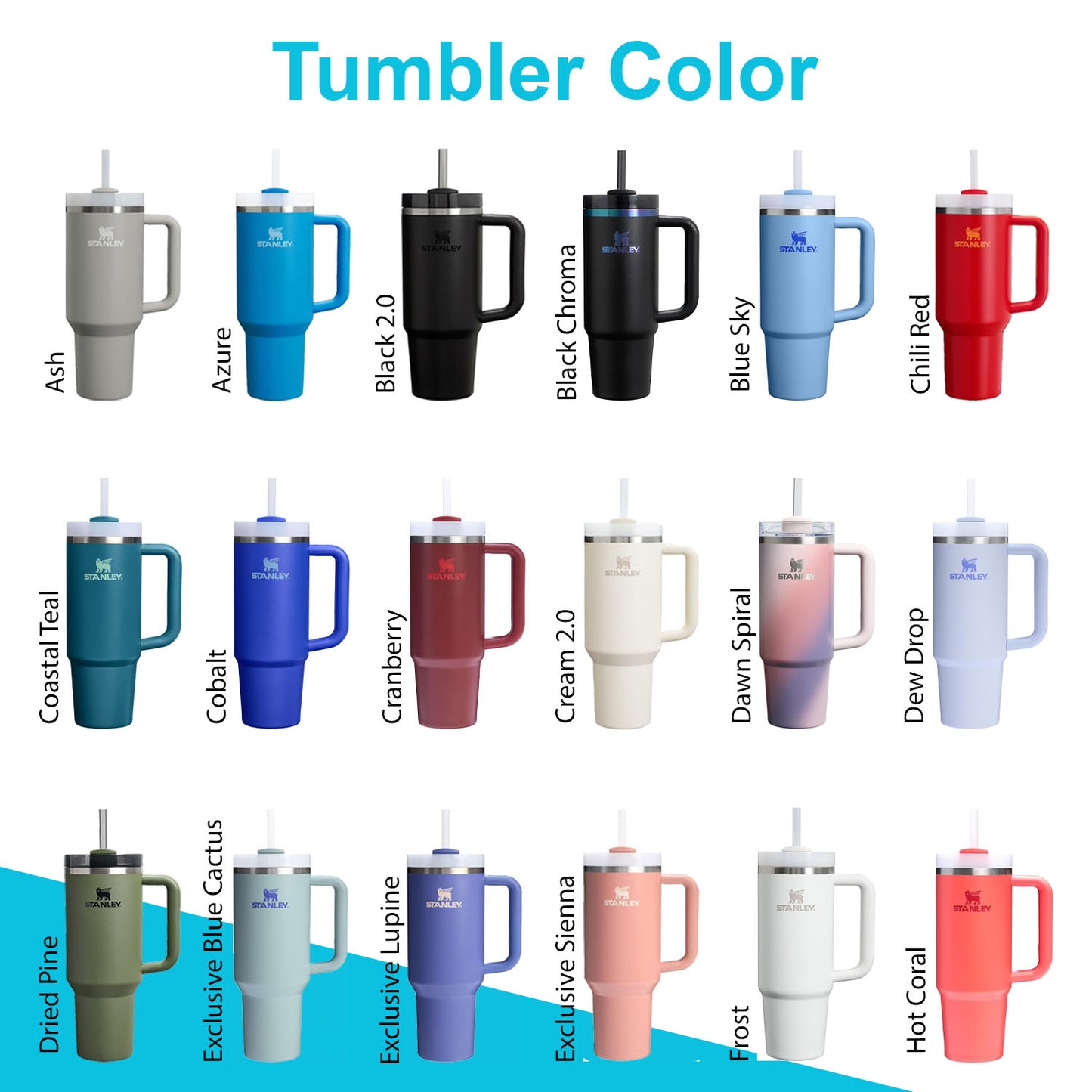 30oz Stanley Quencher Tumbler | Laser Engraved Stainless Steel Tumbler | Personalized Travel Cup with lid and Straw | Coffee Cup, Hydration.