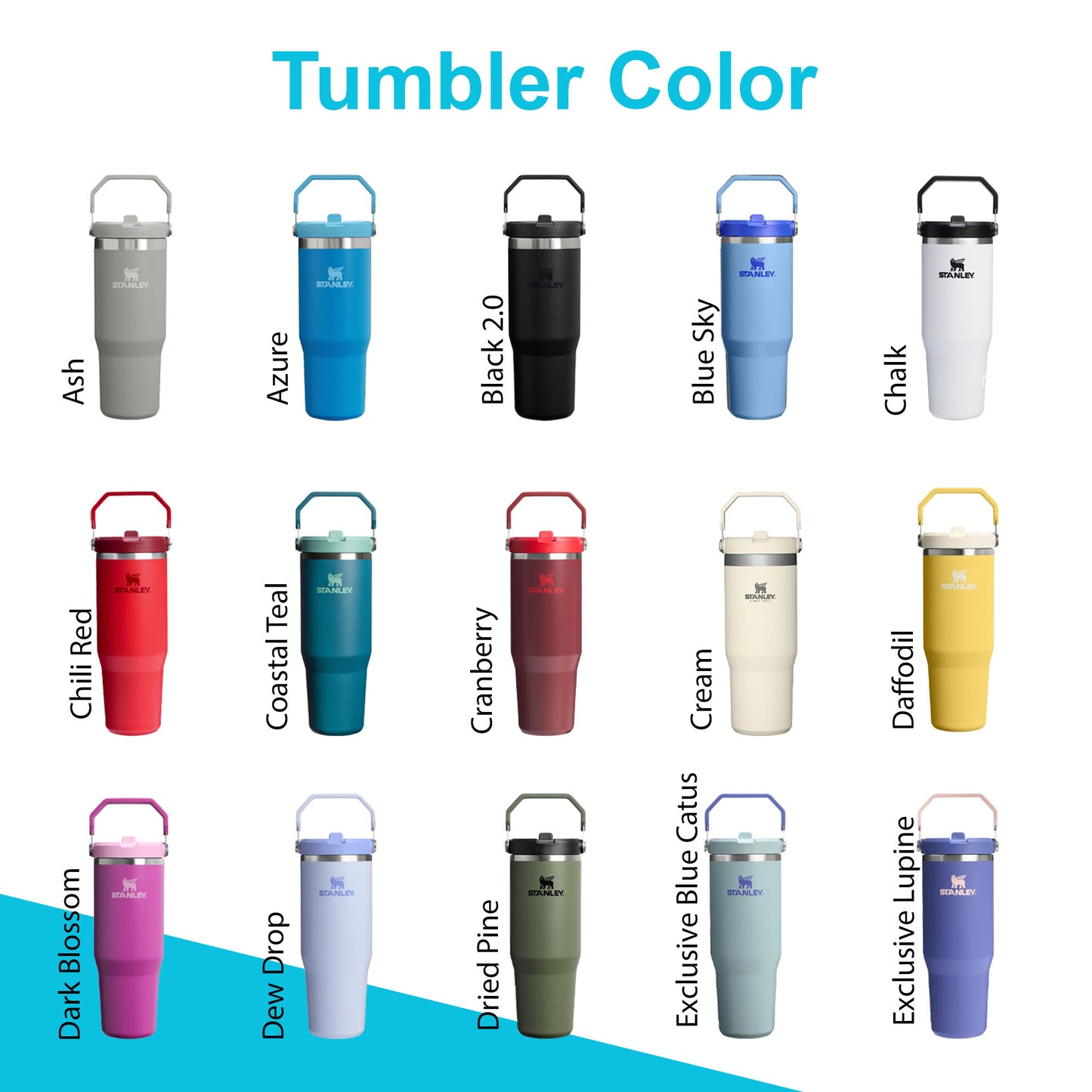 30oz Stanley Ice Flow Flip Straw Bottle | Personalized Stainless Steel Tumbler | Laser Engraved Travel Cup | Gift for Friend, best for Gym