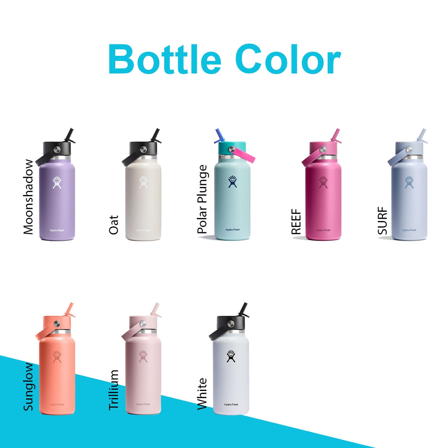 32oz Hydro Flask Flex Straw Lid Bottle | Personalized Custom Water Bottle with Straw | Laser Engraved Bottle. Best For Travel, Sports and Gym