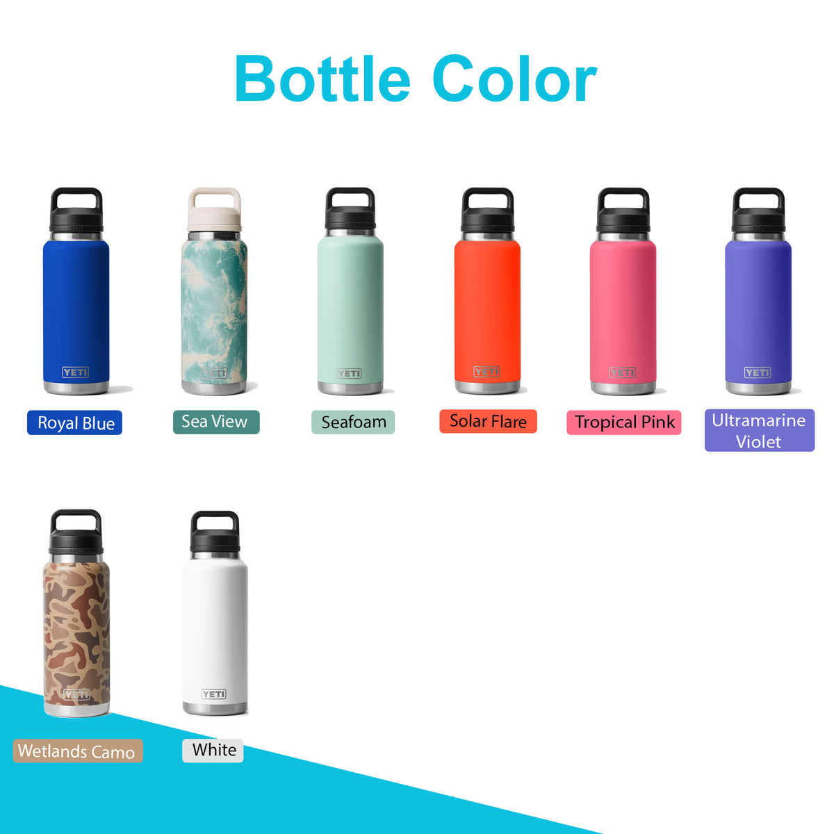 36oz YETI Rambler Water Bottles | Personalized Vacuum Insulated Bottle | Laser Engraved Stainless Steel Bottle with Chug Cap| Thanksgiving.