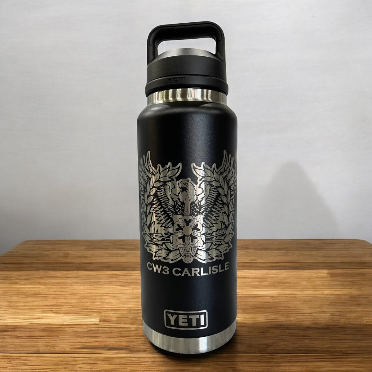 36oz YETI Rambler Water Bottles | Personalized Vacuum Insulated Bottle | Laser Engraved Stainless Steel Bottle with Chug Cap| Thanksgiving 13 zengravedstore