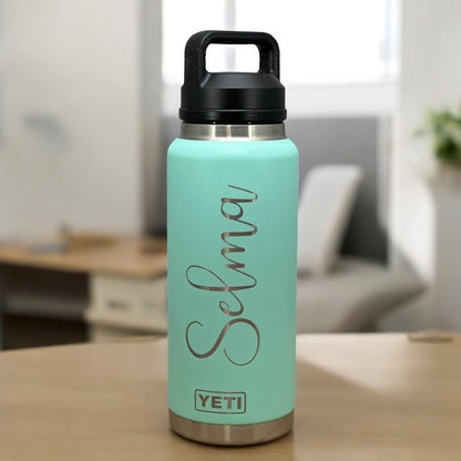 36oz YETI Rambler Water Bottles | Personalized Vacuum Insulated Bottle | Laser Engraved Stainless Steel Bottle with Chug Cap| Thanksgiving. 3 zengravedstore