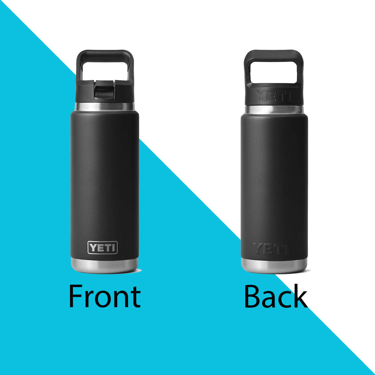 18oz YETI Rambler 2.0 Water Bottles | Personalized Stainless Steel with Color-Matching Straw Cap | Laser Engraved Bottle, BPA-Free|Best Gift