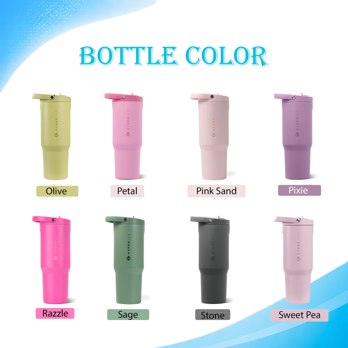 20oz, 32oz, 40oz Hydro Jug Traveler Tumbler | Laser Engraved Stainless Steel Tumbler | Personalized Tumbler with lid and Straw, Zengraved