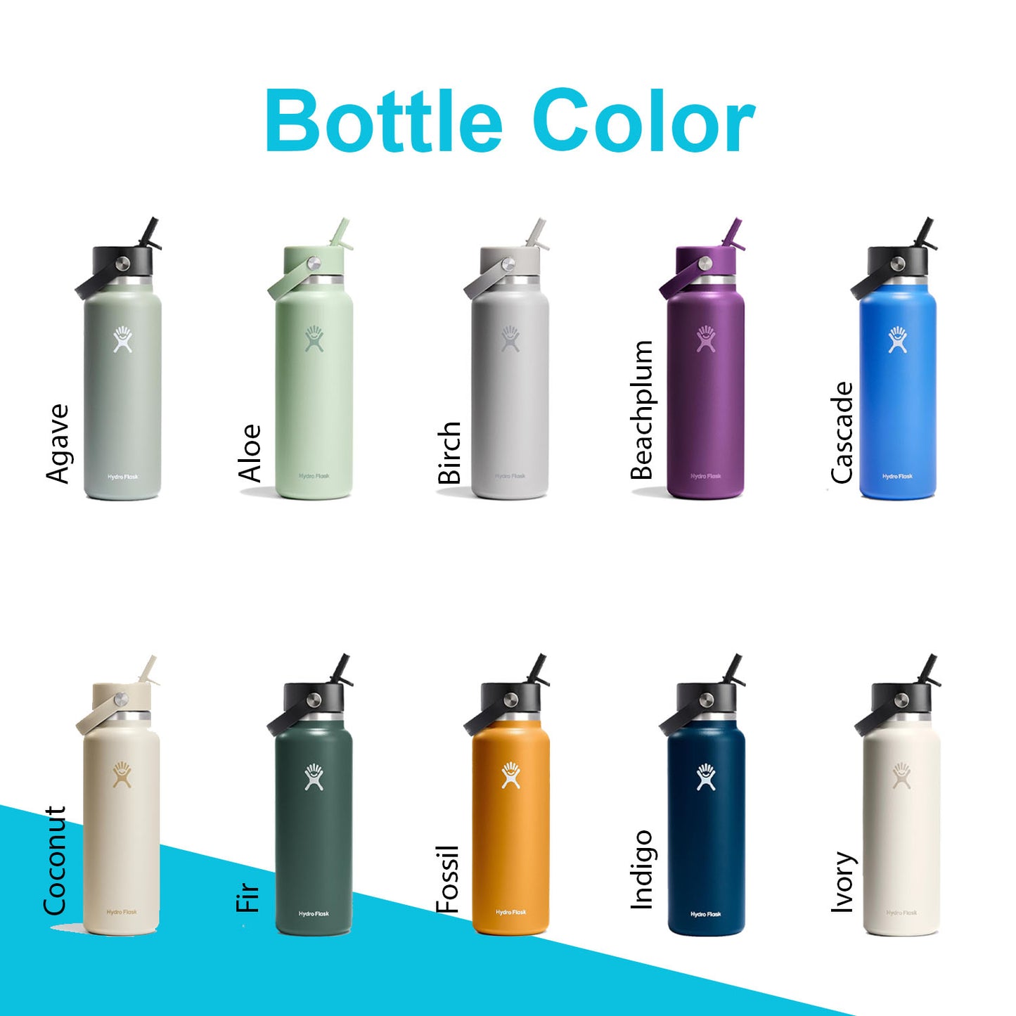 40oz Hydro Flask Flex Straw Lid Bottle | Personalized Custom Water Bottle with Straw | Laser Engraved Bottle. Best For Travel, Sports and Gym (Copy)